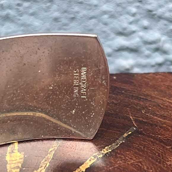 Vintage Sterling Silver Cuff Bracelet Chunky Engraved KPV 925 Danecraft Jewelry - Picture 4 of 10